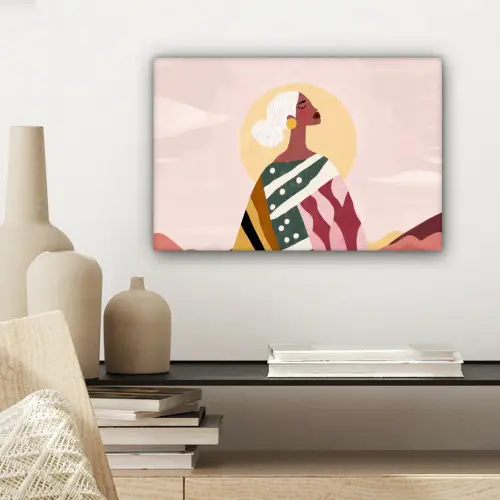 Vrouw - Zon - Kleurrijk canvas 2cm klein -sfeer6