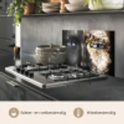 Vrouw - Bladgoud - Zwart - Goud - Luxe keuken achterwand spatscherm klein -usp_NL