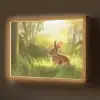 Konijn - Zonlicht - Bos Light Box met batterij (Wandlamp) middel -z3d_website