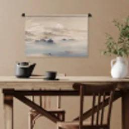 Japans - Landschap - Beige Wandkleed katoen klein -sfeer6