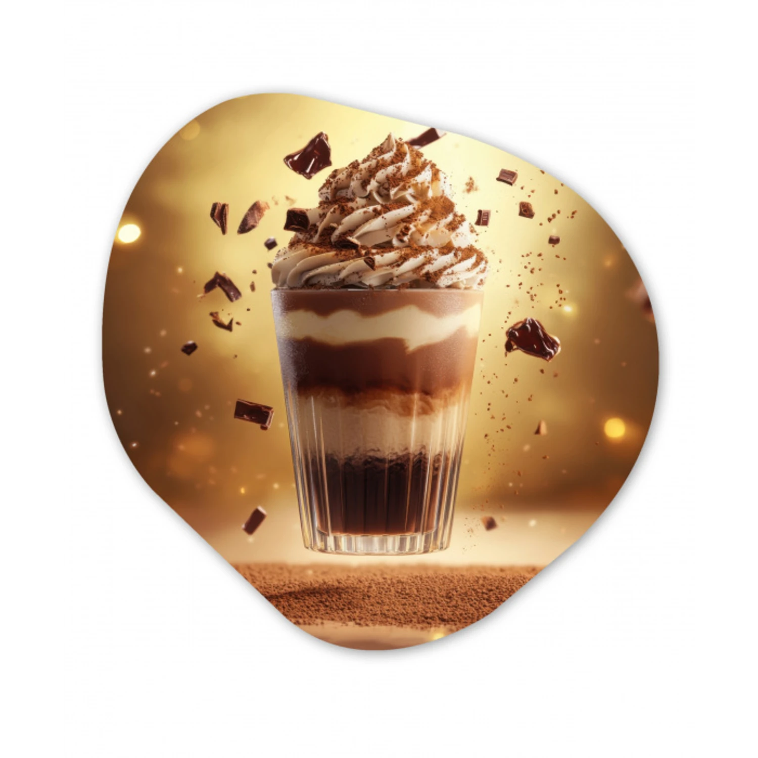 Dessert - Chocolade - Zoet - Eten Wandcirkel Organisch Plexiglas middel -3d