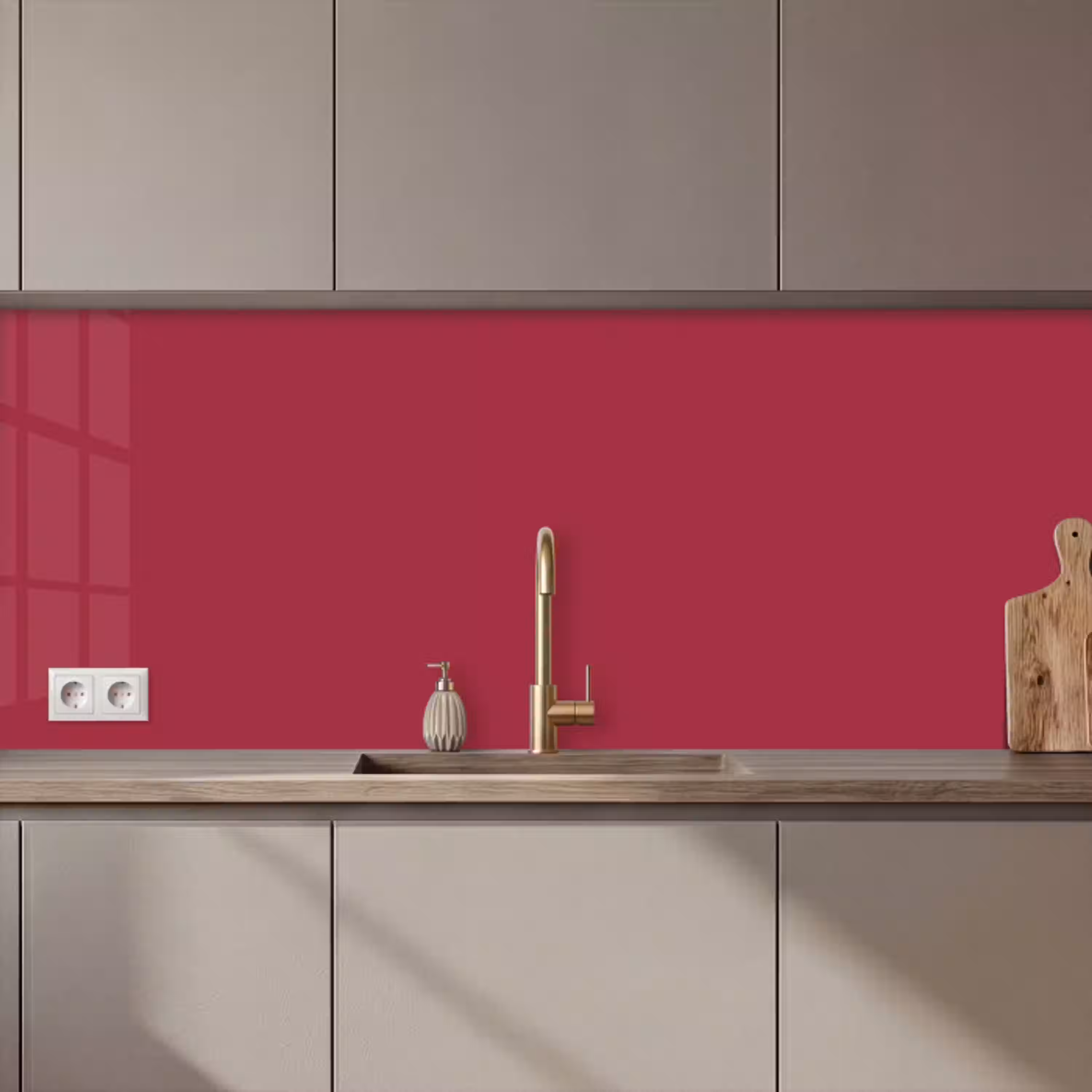 Rood - Effen kleur keuken achterwand 2 middel 871 zz_3dshopping