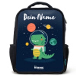 Ruimte - Dino - Planeten - Sterren Rugzak - Zwart middel -3d