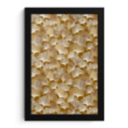 Ginkgo - Bladeren - Goud fotolijst zwart zonder passe partout klein 224 -3d