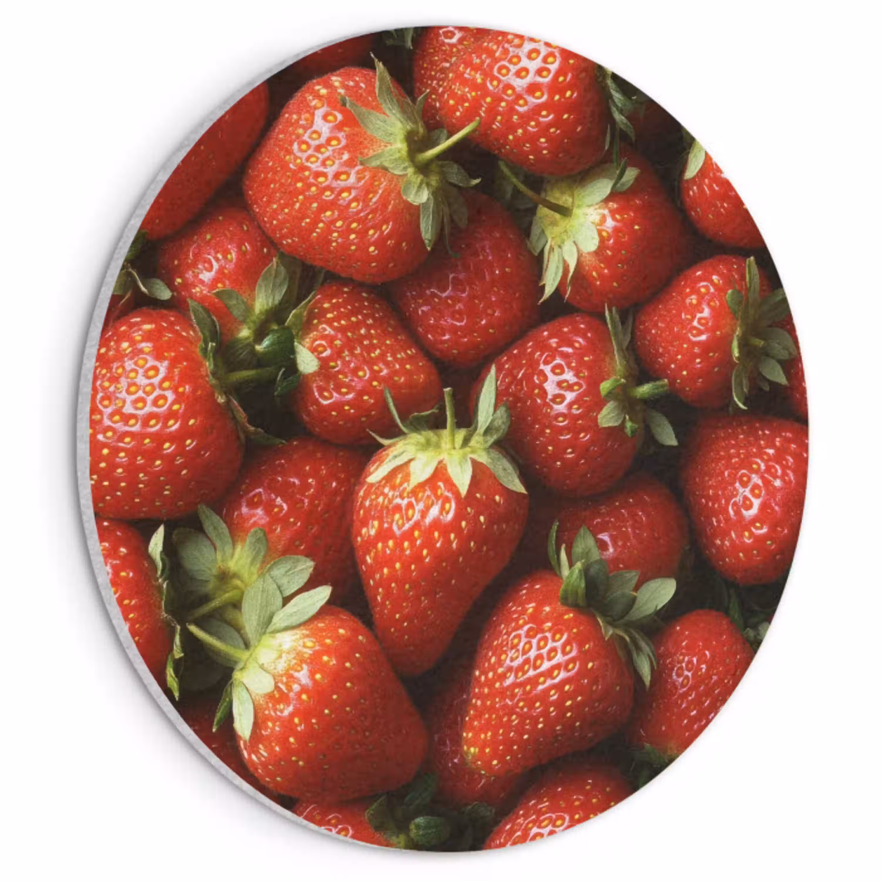 Aardbei - Fruit - Rood Akoestische PET Vilt - Rond klein -3d