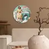 Retro - Blauw - Vrouw Wandcirkel kunststof plaat 5mm dik klein -sfeer1