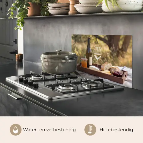 Picknick - Wijn - Kaasplankje keuken achterwand spatscherm klein -usp_NL