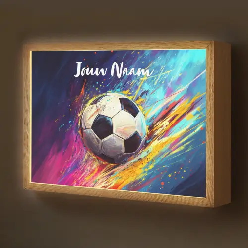 Neon - Voetbal - Kleurrijk Light Box met batterij (Wandlamp kind) middel -z3d_website