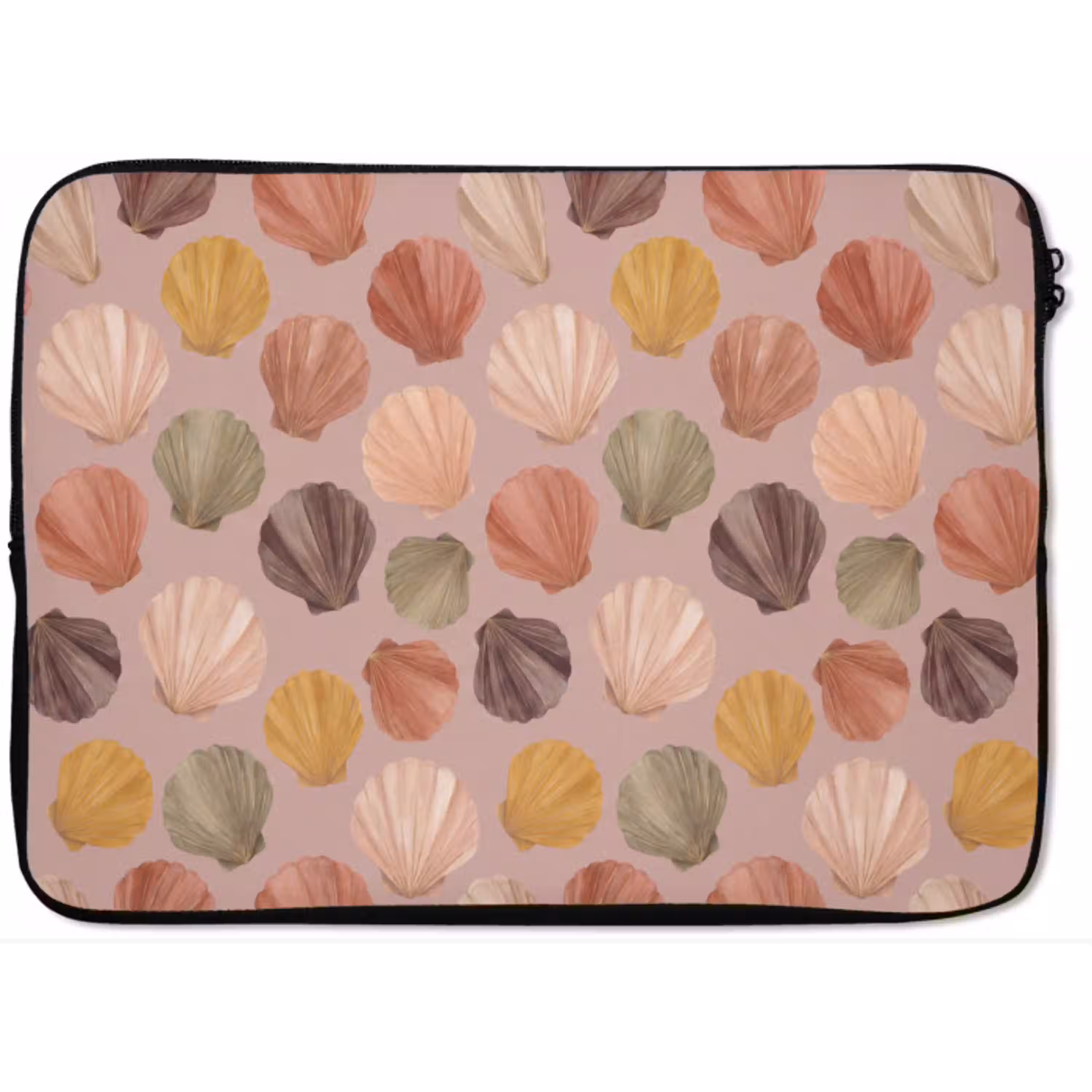 Schelp - Patroon - Zee - Aquarel - Aardetinten laptophoes neopreen klein -zkaufland3dotto