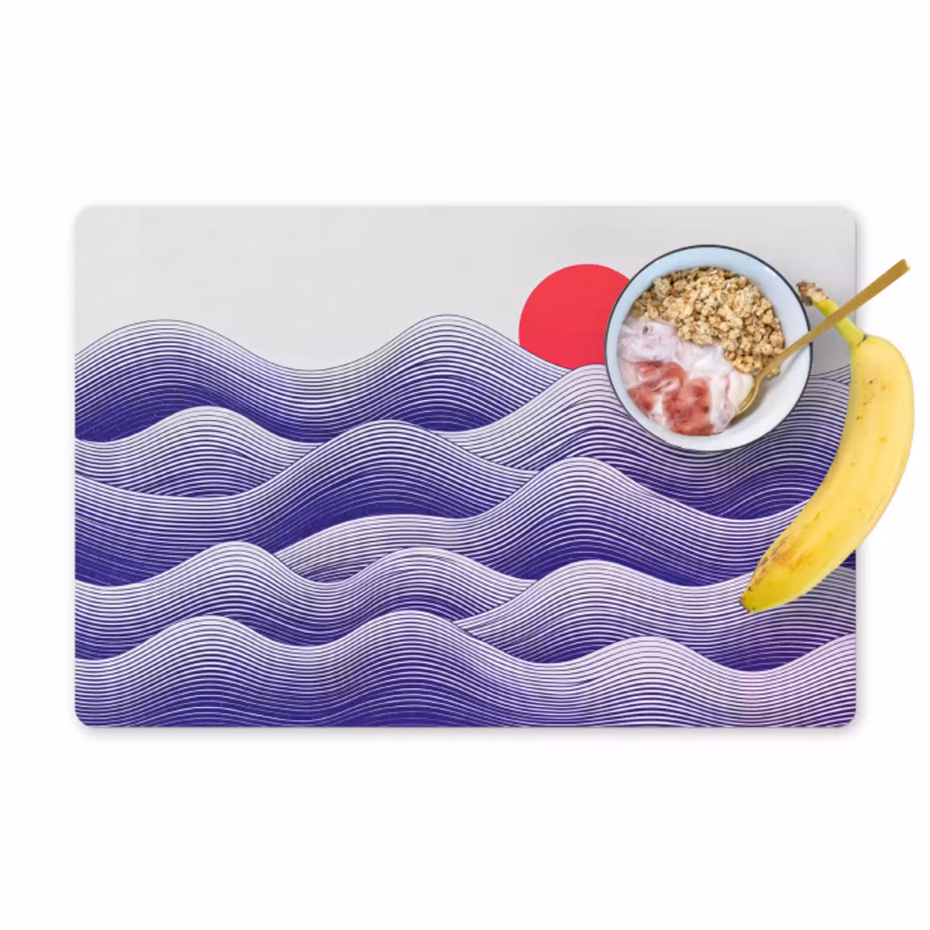 Golven - Zon - Natuur - Abstract - Rood Placemat vinyl groot -zzzproduct_Kitchenyeah-website