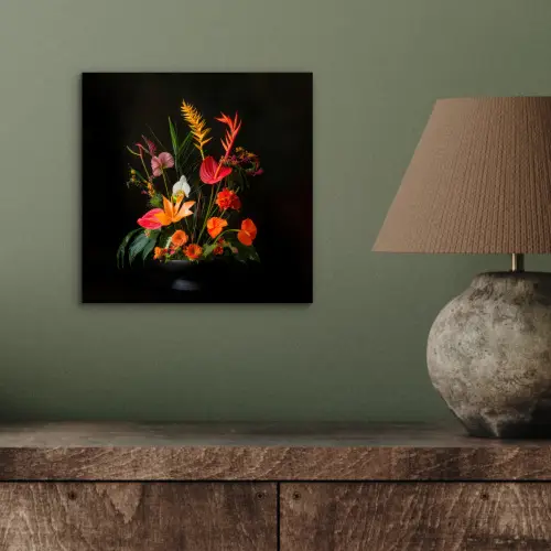 Schaal - Boeket - Bloemen aluminium wit klein -sfeer2