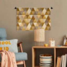 Geometrisch - Driehoek - Goud Wandkleed katoen klein 269 -wsfeer4_kind