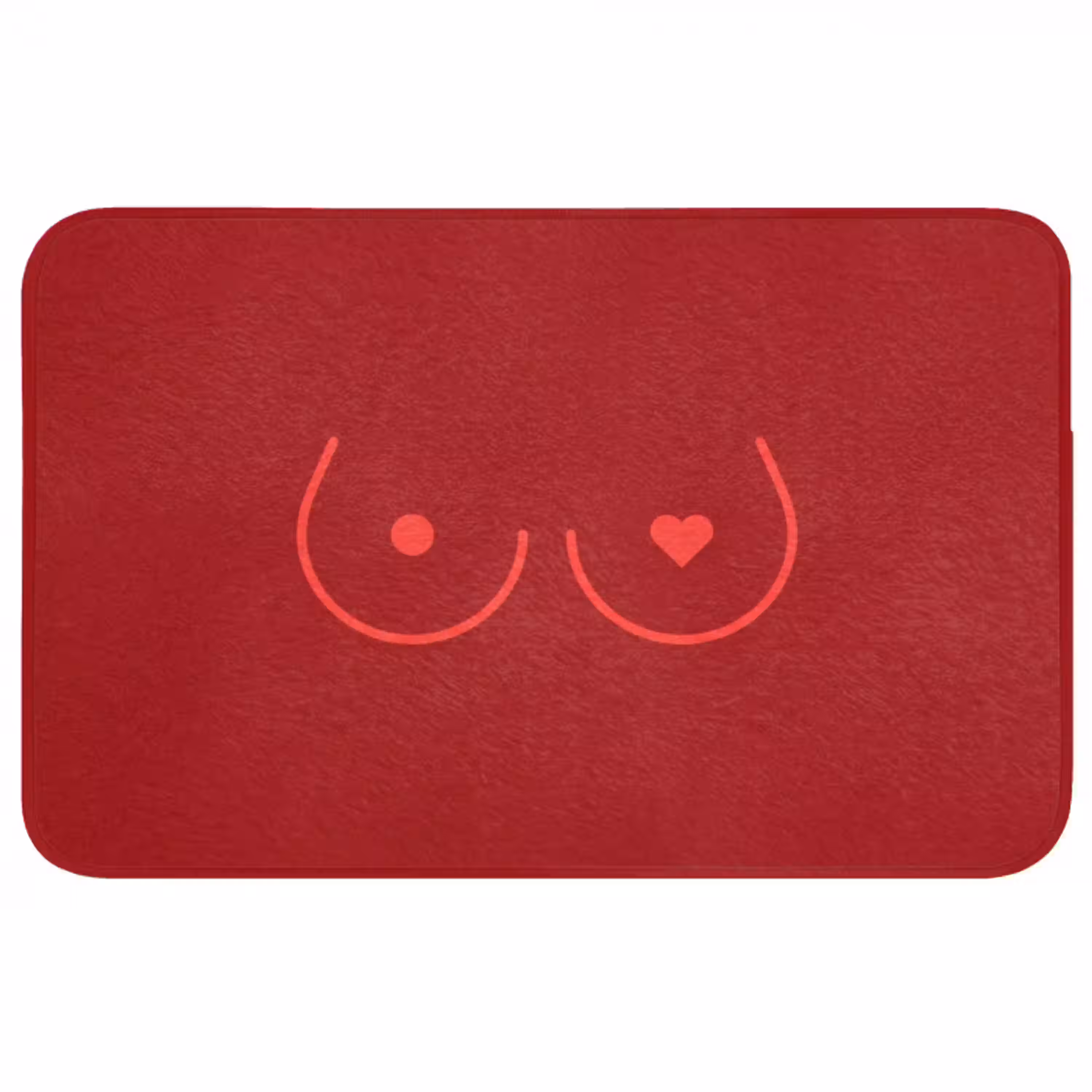 Minimalistisch - Lijnillustratie - Rood Badmat middel -3d