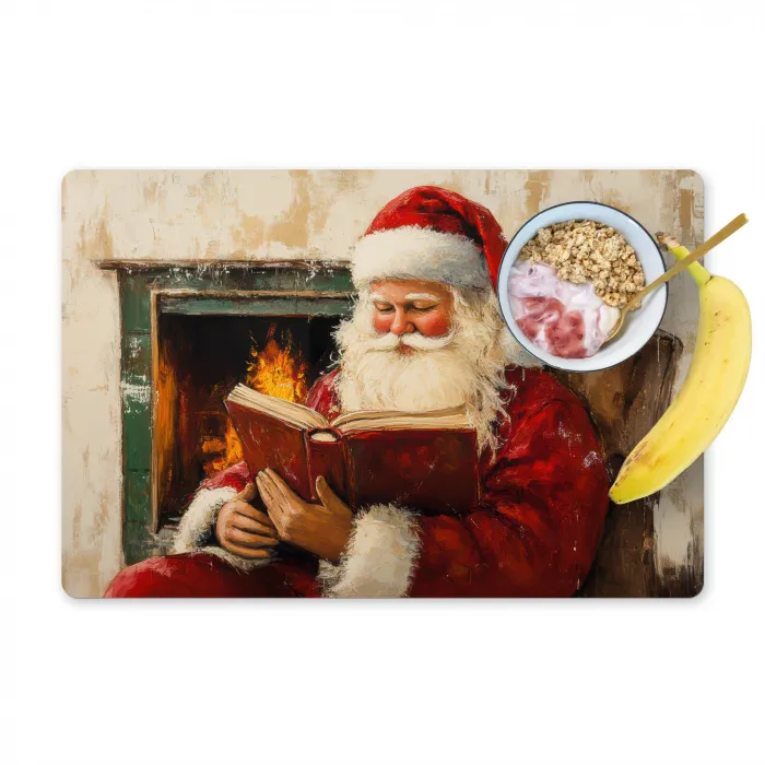 Kerst - Kerstman - Winter - Open Haard Placemat vinyl groot -zzzproduct_Kitchenyeah-website