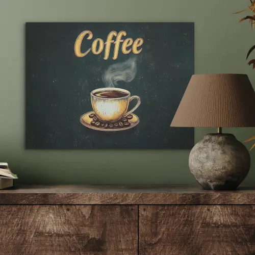 Koffie - Schotel - Koffiebonen - Retro PET vilt klein -sfeer2