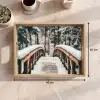Brug - Winterlandschap - Bos - Natuur - Sneeuw Dienblad Rechthoek middel -USP_Formaat