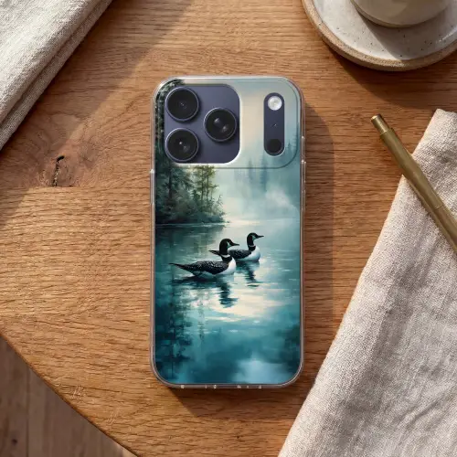 Bos - Water - Eenden - Mistig Telefoonhoesje iPhone 17 Pro klein -sfeer1