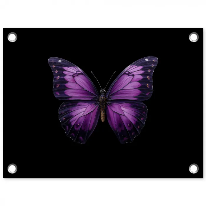 Vlinder - Paars - Levendig tuinposter los doek klein -3d