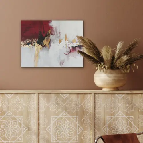 Rood - Marmer - Abstract - Goud - Modern PET vilt klein -sfeer4