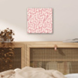 Doolhofpatroon - Roze - Wit - Abstract aluminium wit klein 46 -sfeer3