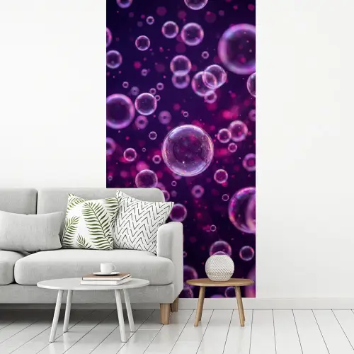 Paars - Bubbels - Schuim fotobehang vinyl groot -woonkamer