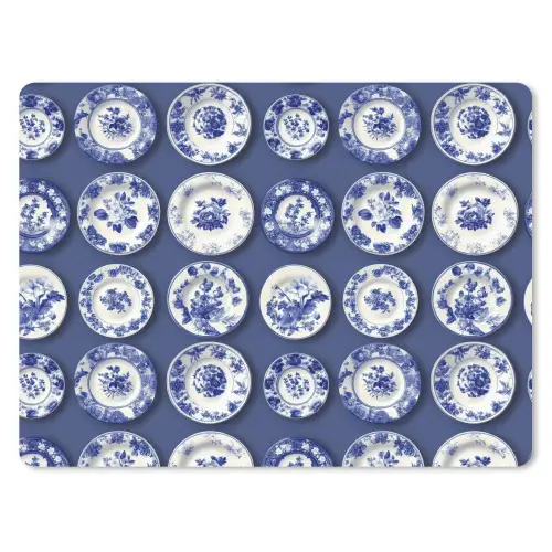 Borden - Floraal - Blauw muismat rubber klein 262 -3d