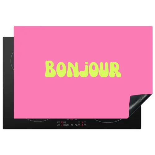 Roze - Groene bonjour - Organisch Inductie beschermer vinyl 3mm klein -3d