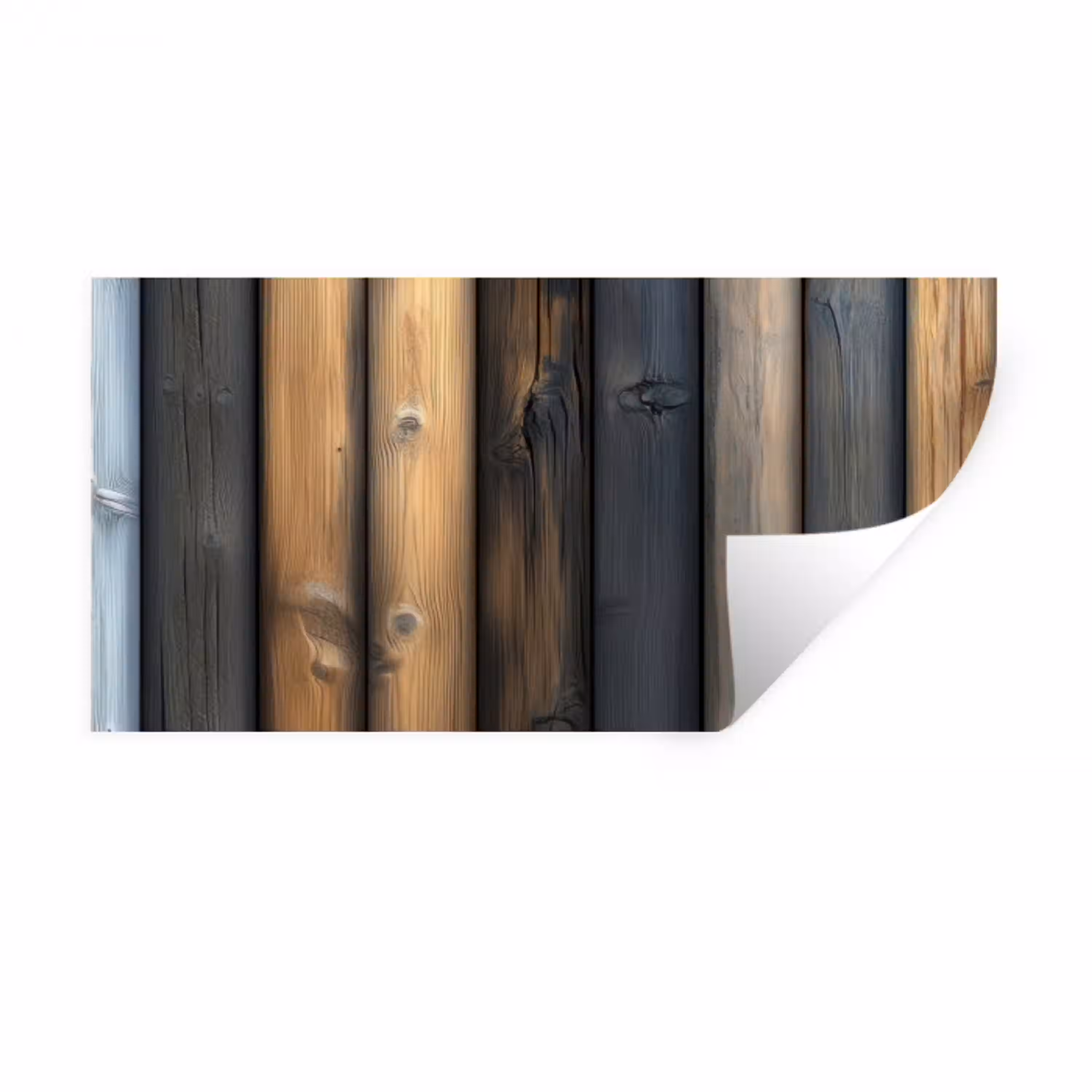 Hout - Planken - Gemengd Muursticker klein -3d