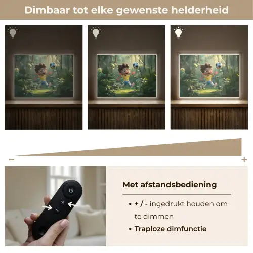 Jongen - Voetbal - Bos Light Box met batterij (Wandlamp kind) middel -USP_dimbaarNL