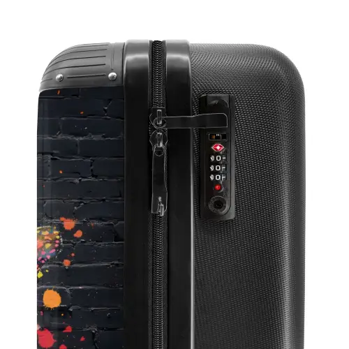 Graffiti vlinder met felle kleuren NBS - Handbagage koffer - Kinderen Unisex middel -slot