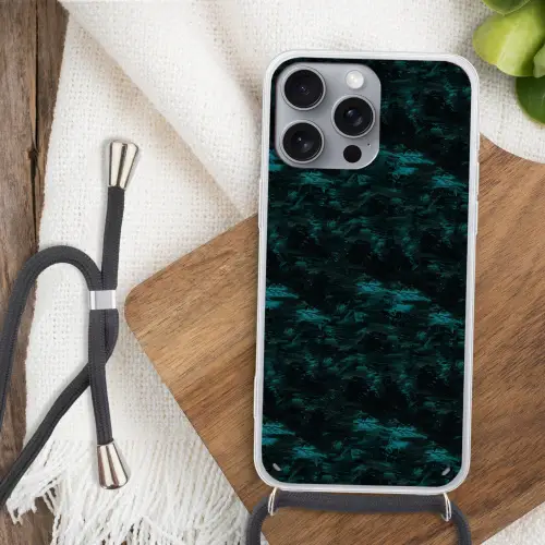 Vloeiend - Verf - Donker Hoesje iPhone 16 Pro Max met koord klein 804 -sfeer4