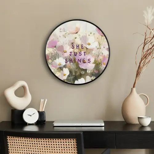 Quote - Bloemen - Schilderachtig Fotolijst rond zonder passe partout klein -sfeer1