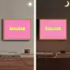 Roze - Groene bonjour - Organisch Light Box met batterij (Wandlamp) middel -sfeer3