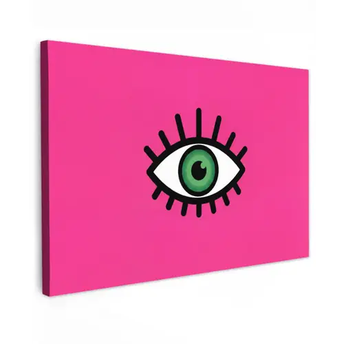 Minimalistisch - Oog - Roze canvas 2cm klein -z3d