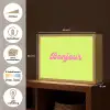 Groen - Roze bonjour - Retro Light Box met batterij (Wandlamp) middel -USP_websiteoverzichtNL