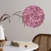 Organisch - Patroon - Roze Wandcirkel behangsticker klein 186 -sfeer3