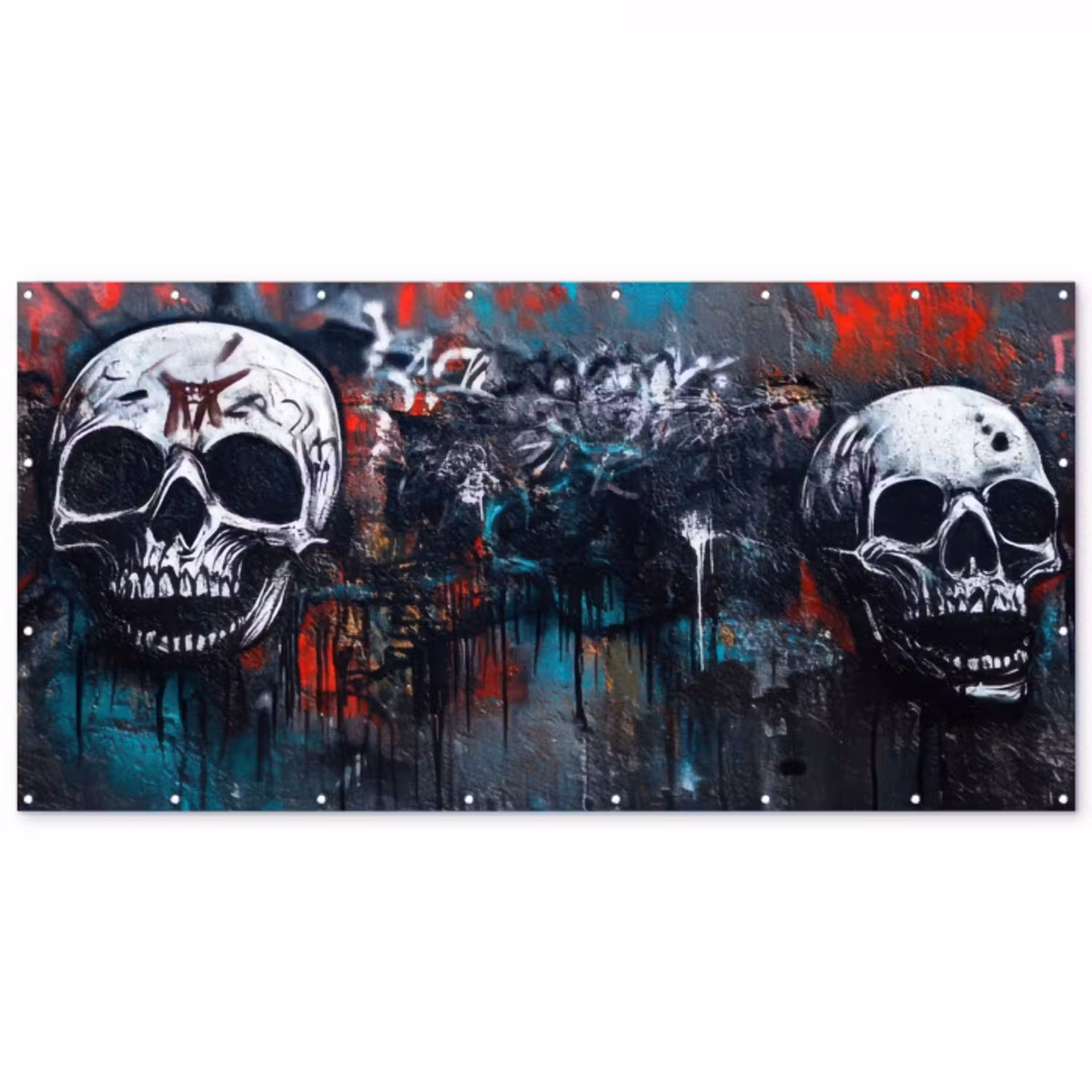 Schedels - Graffiti - Abstract Balkonbeschermer Duitsland klein -zz_3d