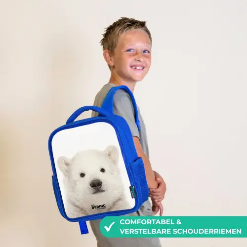 Schattige Ijsbeer Kinderrugzak - Blauw middel -sfeer3_NL