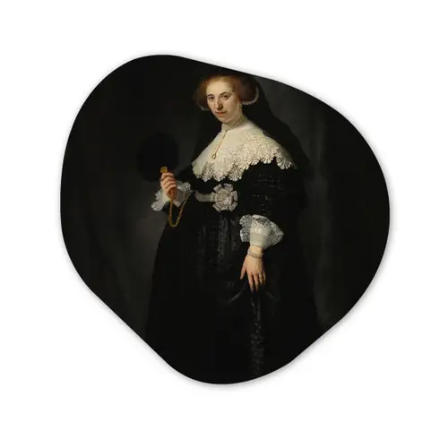 Het huwelijksportret van Oopjen Coppit - Rembrandt van Rijn Wandcirkel Organisch Forex 3mm klein -3d