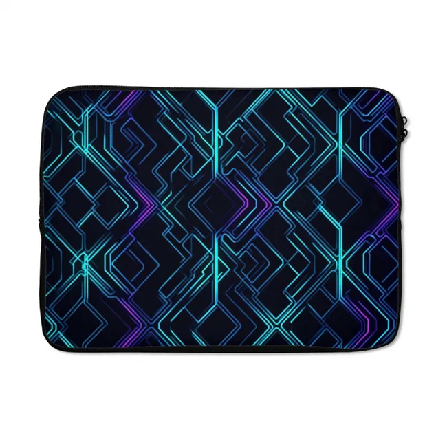 Laptophoes Gaming - Ruitvormen - Abstract - Neon - Paars