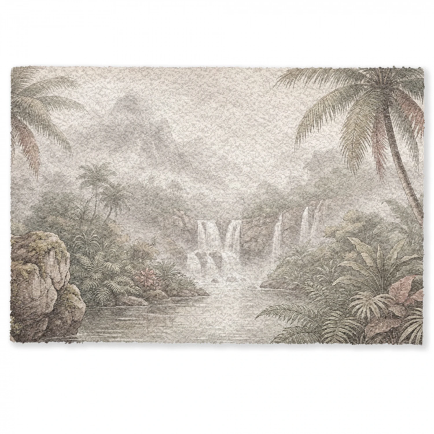 Jungle - Watervallen - Tropisch - Illustratie Deurmat klein -zkaufland3d