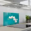 Orchidee - Bloemen - Plant - Wit - Paars keuken achterwand spatscherm klein -3d_schuin