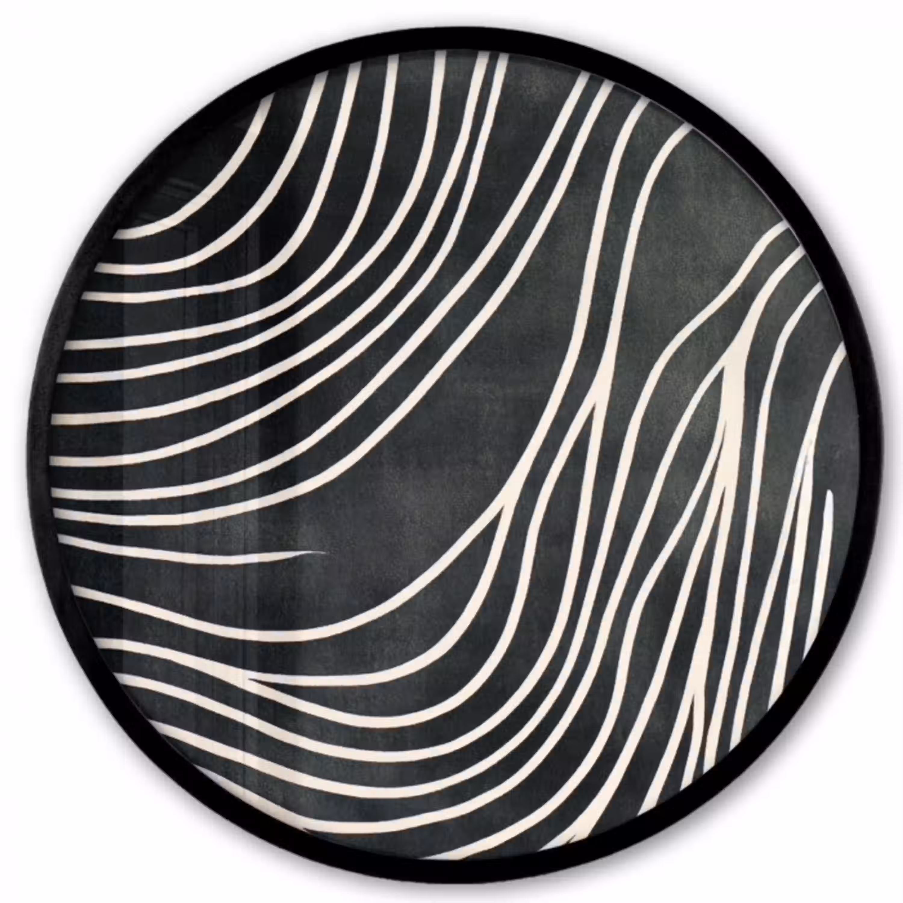 Lijnen - Patroon - Abstract - Wit Fotolijst rond zonder passe partout klein -3d