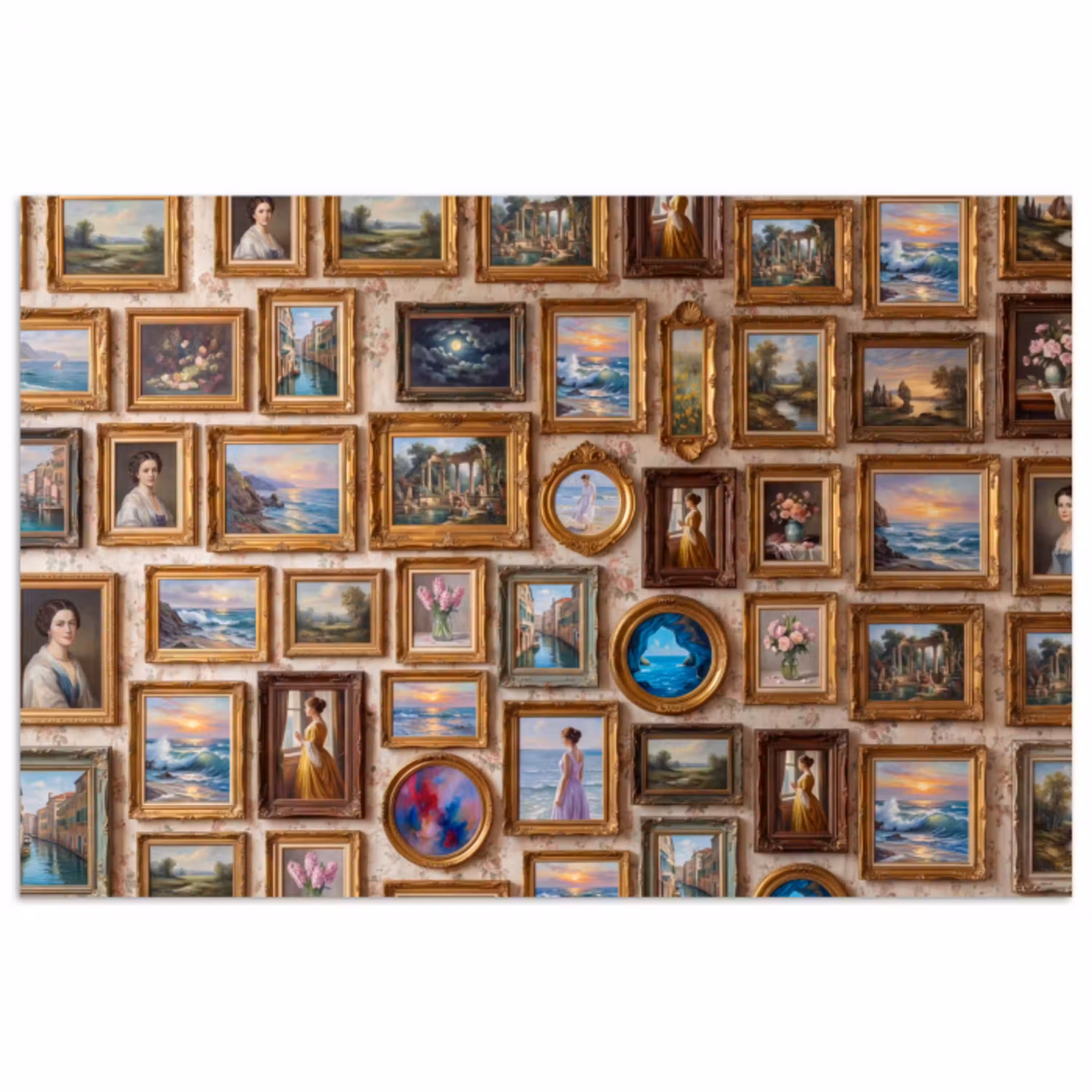 Interieur - Kunst - Collectie - Klassiek - Goud poster papier klein -3d