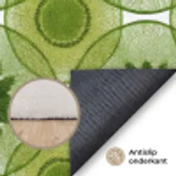 Cirkels - Patroon - Groen Vloerkleed Rechthoek klein 1091 -uniquesellingpoint_antislip_NL_DE