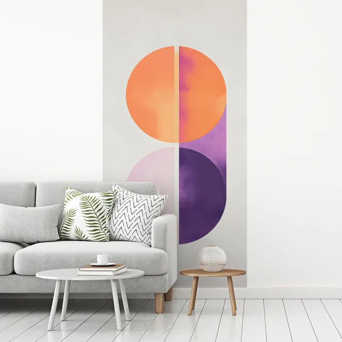 Cirkels - Abstract - Paars fotobehang vinyl groot -woonkamer
