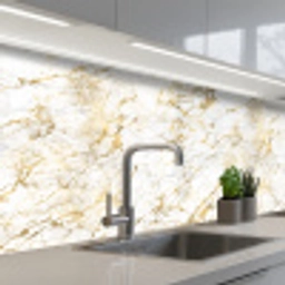 Goudspatten - Wit - Marmer keuken achterwand 2 middel 871 -3d_schuin