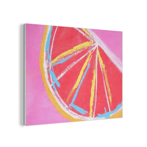 Grapefruit - Geschilderd - Roze - Strepen PET vilt klein -3d