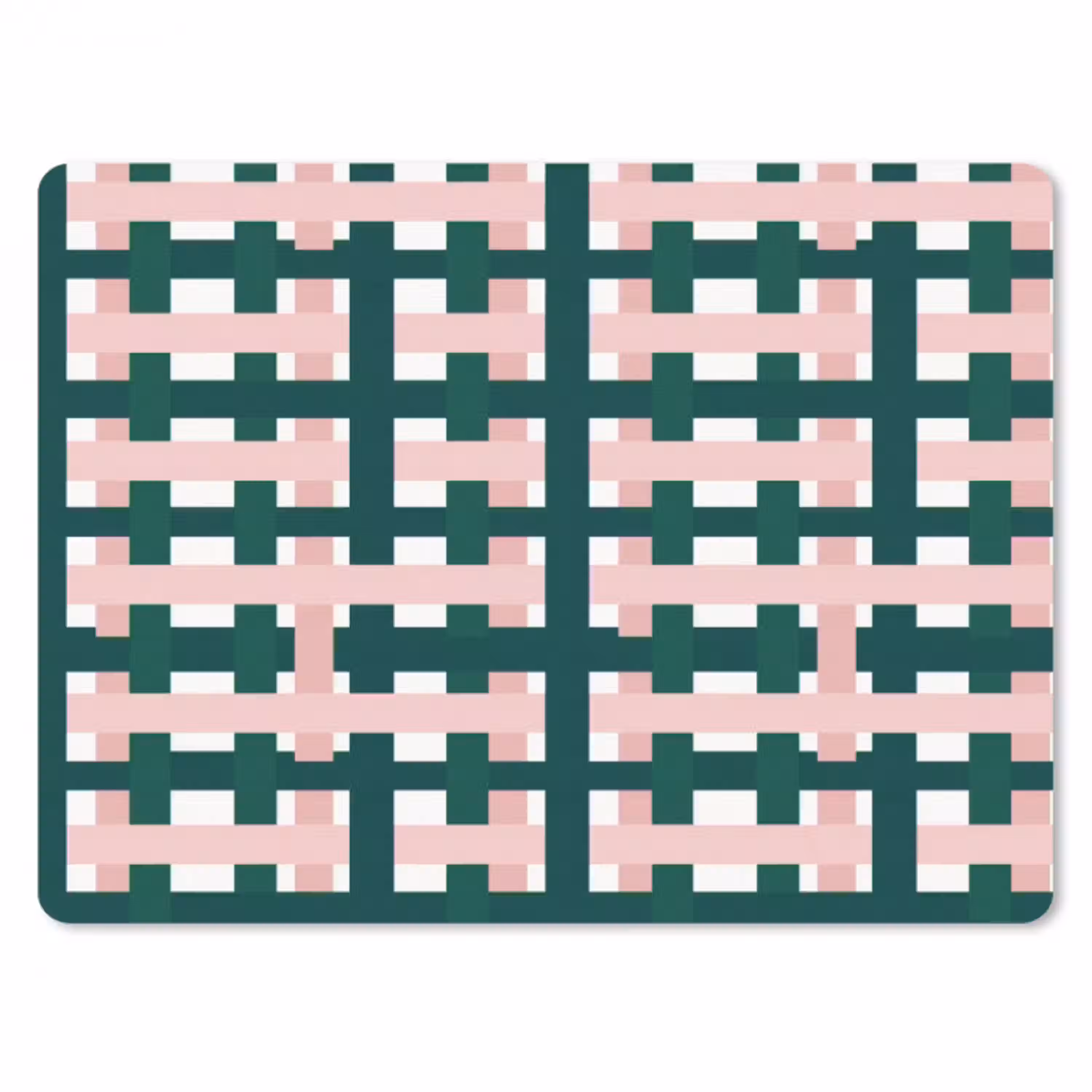 Vlechtpatroon - Groen - Roze - Grafisch muismat rubber klein 262 -3d