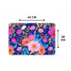Bloemen - Blauw - Roze Placemat vinyl groot -specs